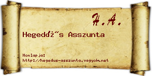 Hegedűs Asszunta névjegykártya
